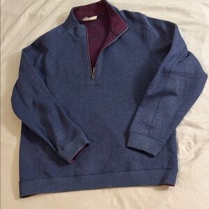 Tommy Bahama Navy and Burgundy reversable Zip-Up Sweater